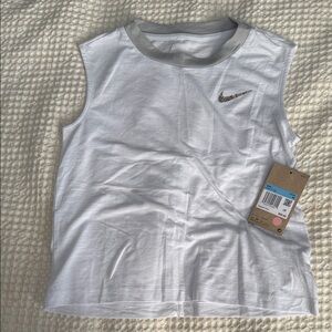 Nike White Sleeveless Kids Shirt